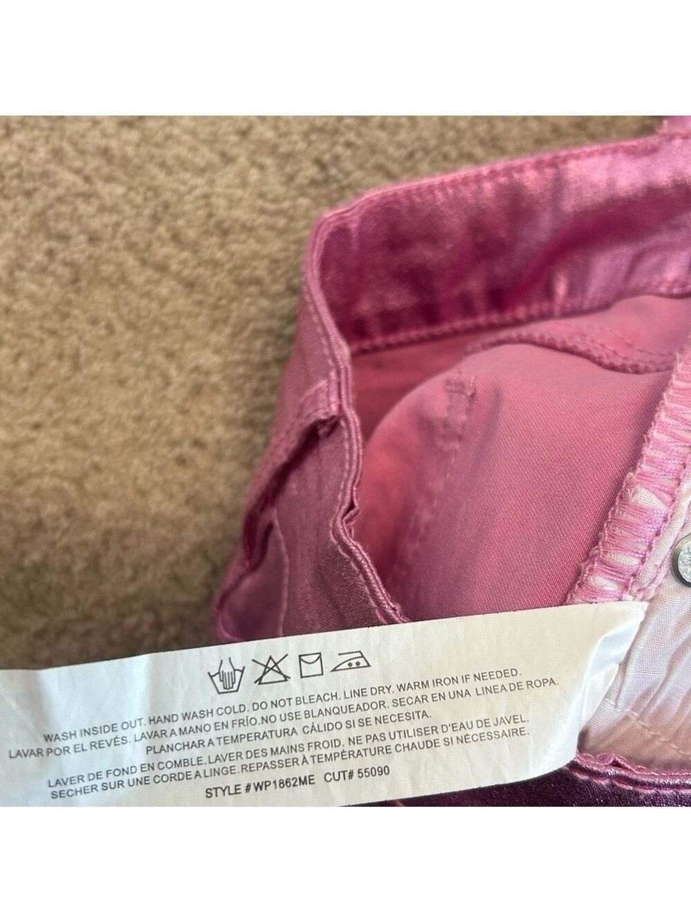 Royalty For Me RFM pink metallic foil stretchy slim fit jeans pants Sz NWT - Picture 8 of 14